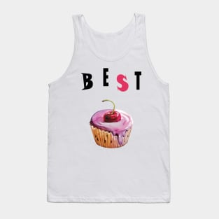 a gift for a sweet tooth, muffin, cake. hand drawn watercolor illustration. Baking and sweets. Tank Top